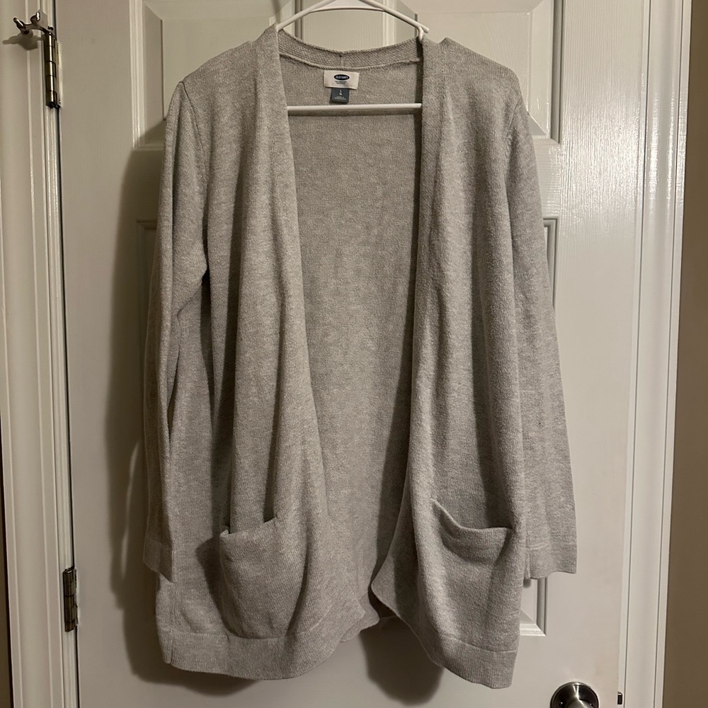 Old Navy Gray Open Cardigan with Pockets size Large